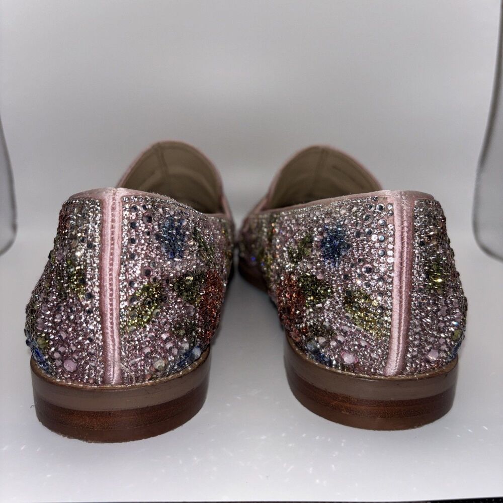 Betsey Johnson Aron Floral Bejeweled Rhinestone Loafers Women's Shoes Sz 11M - Picture 2 of 7